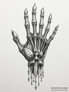 Oak relic held by skeletal hand, concept art... - эскиз тату (№1751946998_0, 08.07.2025 03:56) — Tatufoto.com
