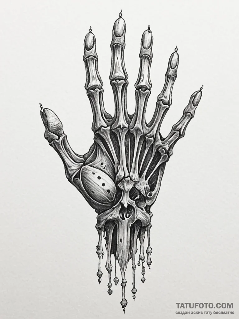 Oak relic held by skeletal hand, concept art... - эскиз тату (№1751946998_0, 08.07.2025 03:56) — Tatufoto.com