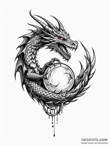 Dragon's claw crushing a glowing, magical orb... - эскиз тату (№1751947250_0, 08.07.2025 04:00) — Tatufoto.com