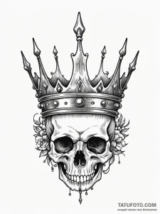 Crown of bone bound in wire, tattoo drawing o... - эскиз тату (№1751947418_0, 08.07.2025 04:03) — Tatufoto.com