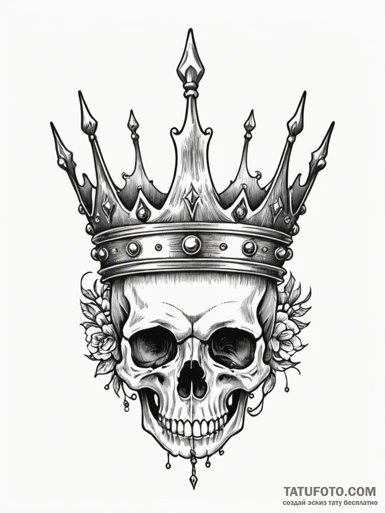 Crown of bone bound in wire, tattoo drawing o... - эскиз тату (№1751947418_0, 08.07.2025 04:03) — Tatufoto.com
