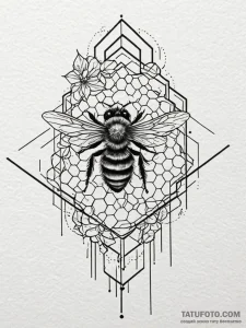 Honeycomb dripping, geometric and minimalist,... - эскиз тату (№1751947586_0, 08.07.2025 04:06) — Tatufoto.com