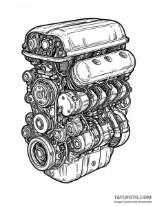 Supercharger, polished and powerful, on top o... - эскиз тату (№1751948007_0, 08.07.2025 04:13) — Tatufoto.com