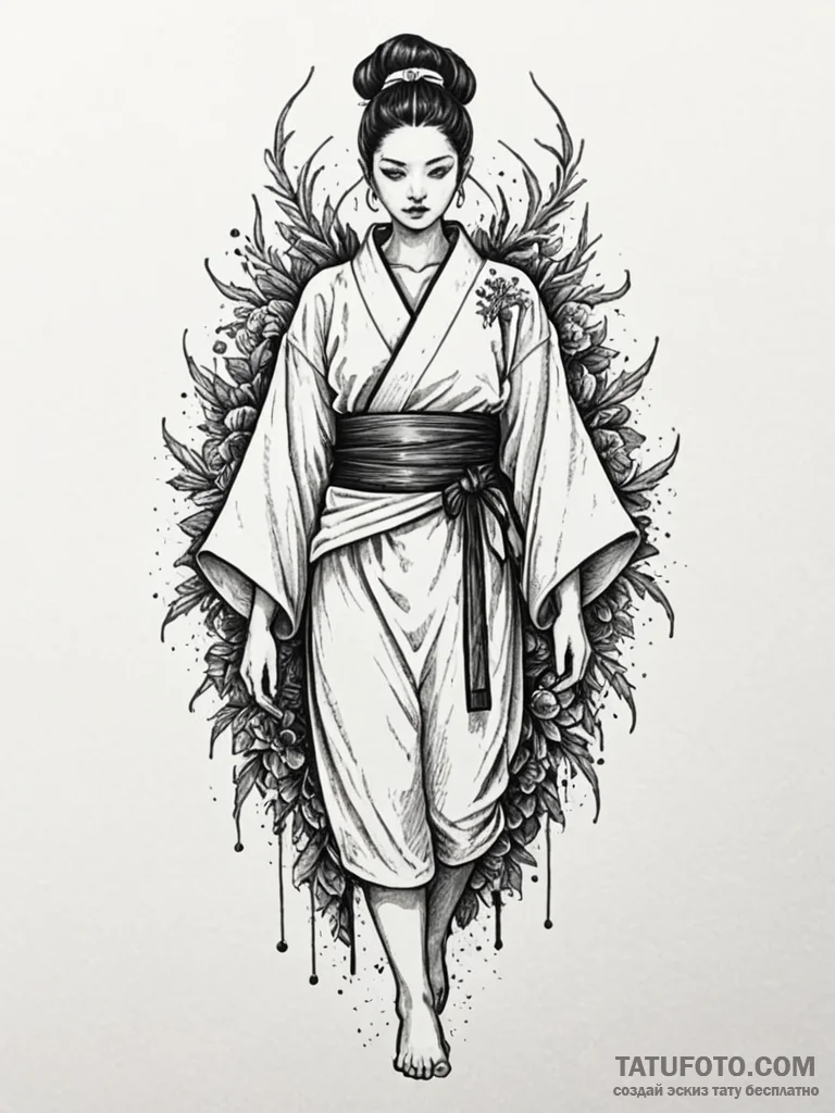 Kimono sleeve with thorn tattoos, concept art... - эскиз тату (№1751948091_0, 08.07.2025 04:14) — Tatufoto.com
