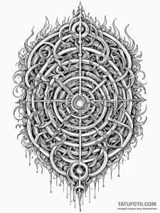 A detailed broken mirror maze, disorienting,,... - эскиз тату (№1751948259_0, 08.07.2025 04:17) — Tatufoto.com