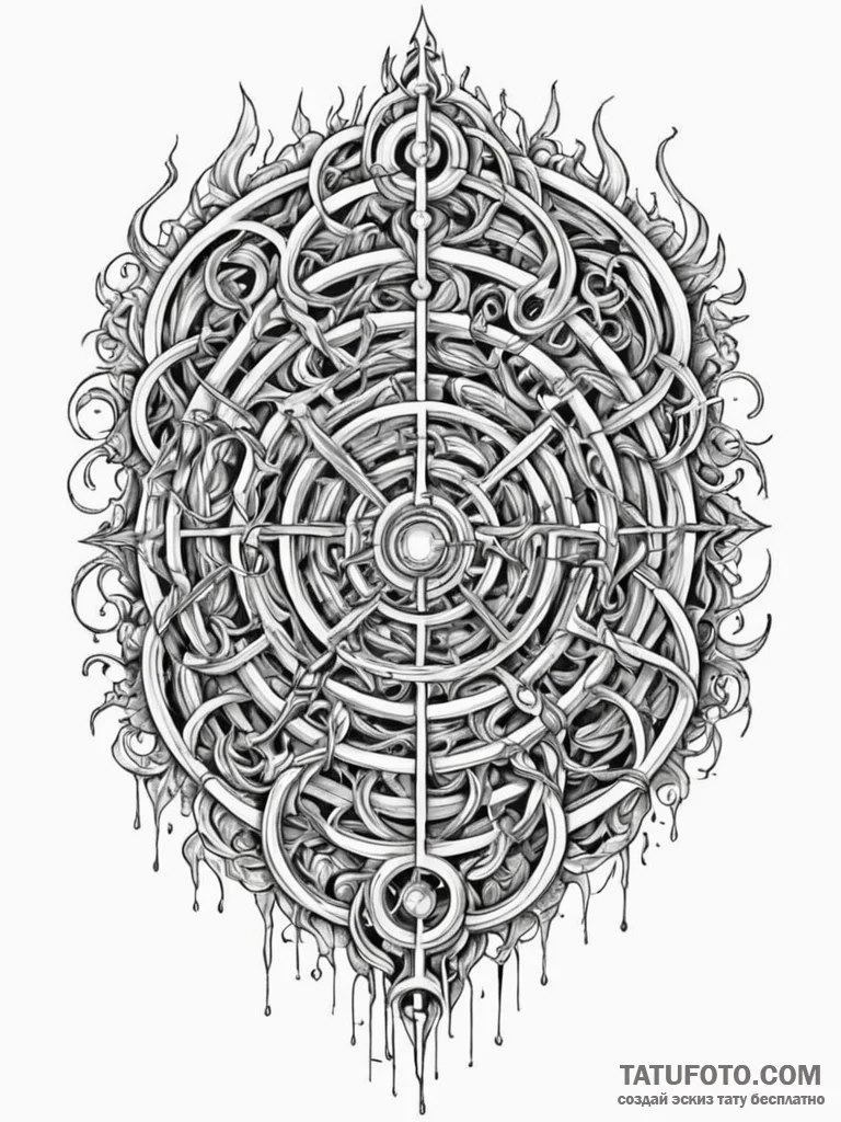 A detailed broken mirror maze, disorienting,,... - эскиз тату (№1751948259_0, 08.07.2025 04:17) — Tatufoto.com