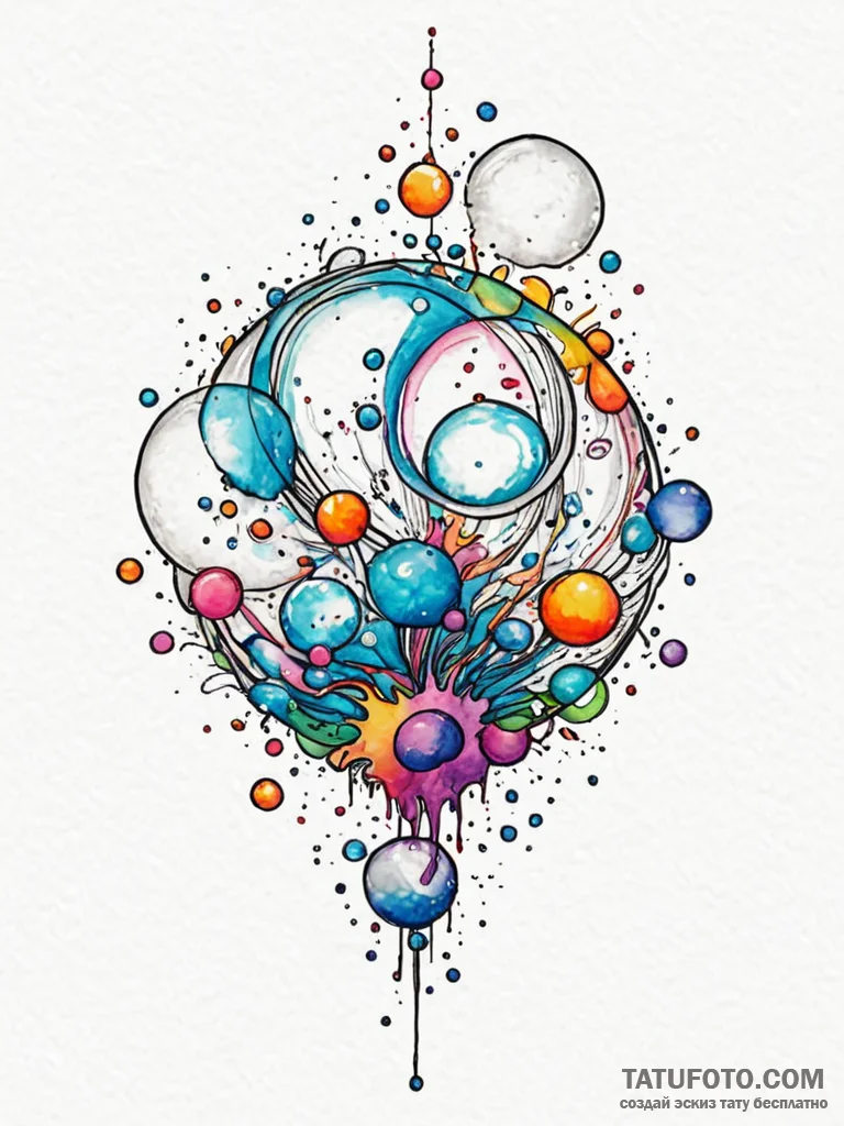 A whimsical bubble in a child's imagination,... - эскиз тату (№1751948678_0, 08.07.2025 04:24) — Tatufoto.com