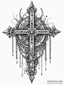 Ethereal chain crushing bone gate, tattoo fla... - эскиз тату (№1751949013_0, 08.07.2025 04:30) — Tatufoto.com
