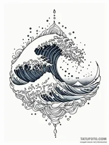 Minimalist wave breaking, single line, ink il... - эскиз тату (№1751949434_0, 08.07.2025 04:37) — Tatufoto.com