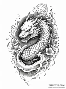 G, tattoo sketch design, irezumi japanese tat... - эскиз тату (№1751949604_0, 08.07.2025 04:40) — Tatufoto.com