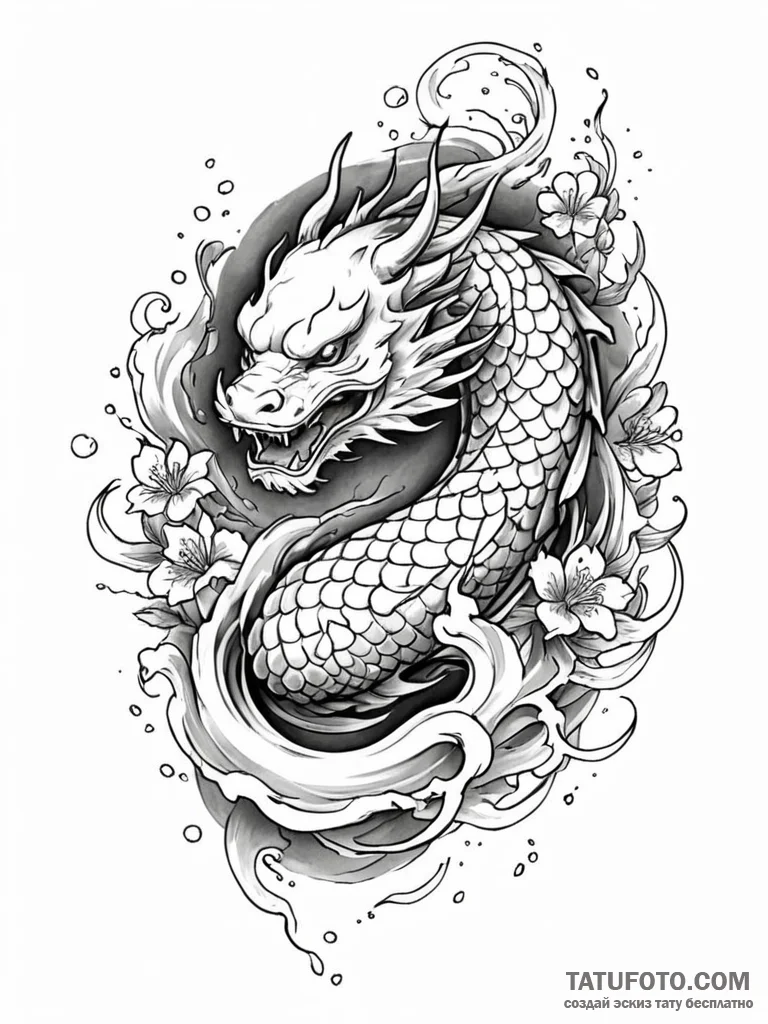 G, tattoo sketch design, irezumi japanese tat... - эскиз тату (№1751949604_0, 08.07.2025 04:40) — Tatufoto.com