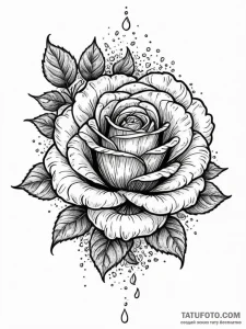 Rose petals falling through mist, tattoo draw... - эскиз тату (№1751950358_0, 08.07.2025 04:52) — Tatufoto.com