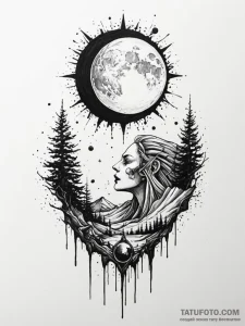 Queenр р†р вђљрівђћсћs throne beneath eclipse... - эскиз тату (№1751951028_0, 08.07.2025 05:03) — Tatufoto.com