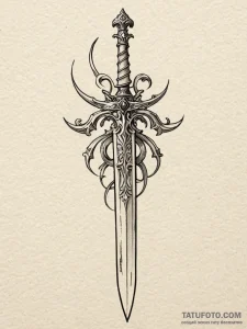 Dagger in skeletal grip, artistic tattoo sket... - эскиз тату (№1751951113_0, 08.07.2025 05:05) — Tatufoto.com
