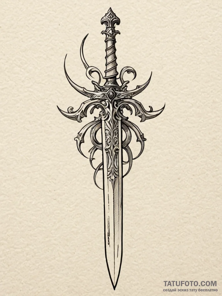 Dagger in skeletal grip, artistic tattoo sket... - эскиз тату (№1751951113_0, 08.07.2025 05:05) — Tatufoto.com