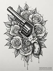Exploded-view diagram of a revolver or other... - эскиз тату (№1751951280_0, 08.07.2025 05:08) — Tatufoto.com