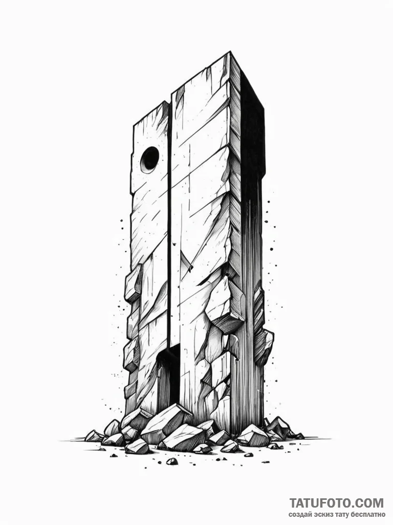 The monolith from 2001: a space odyssey, arti... - эскиз тату (№1751951784_0, 08.07.2025 05:16) — Tatufoto.com