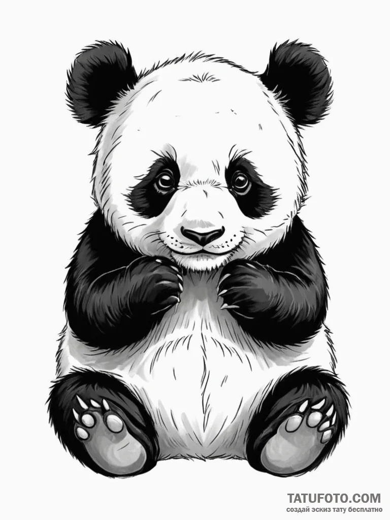 Panda - эскиз тату (№1751951867_0, 08.07.2025 05:17) — Tatufoto.com