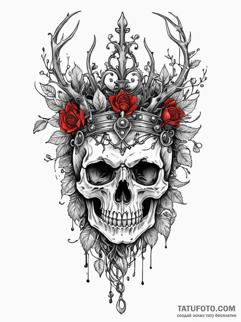 Forgotten helm crowned by vines, ink illustra... - эскиз тату (№1751951950_0, 08.07.2025 05:19) — Tatufoto.com