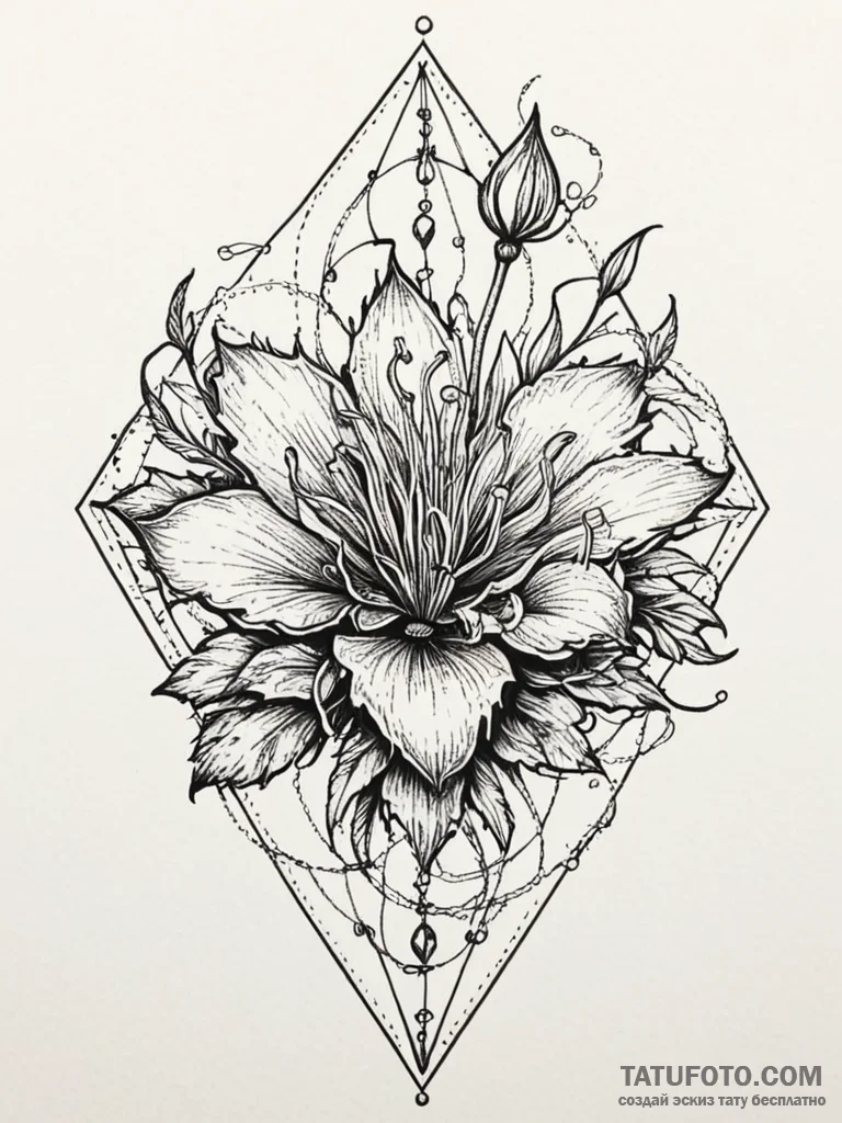A venus flytrap closing, tattoo flash sheet d... - эскиз тату (№1751952288_0, 08.07.2025 05:24) — Tatufoto.com