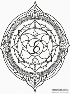 Calligraphy brushstroke forming an enso (circ... - эскиз тату (№1751952372_0, 08.07.2025 05:26) — Tatufoto.com