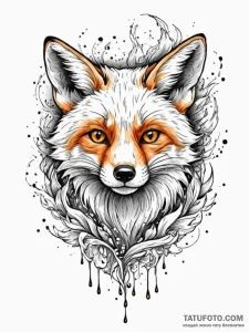 A fox made of swirling smoke, tattoo sketch d... - эскиз тату (№1751952624_0, 08.07.2025 05:30) — Tatufoto.com