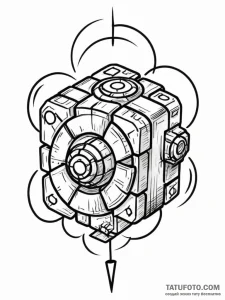 Companion cube (from portal) - эскиз тату (№1751954135_0, 08.07.2025 05:55) — Tatufoto.com