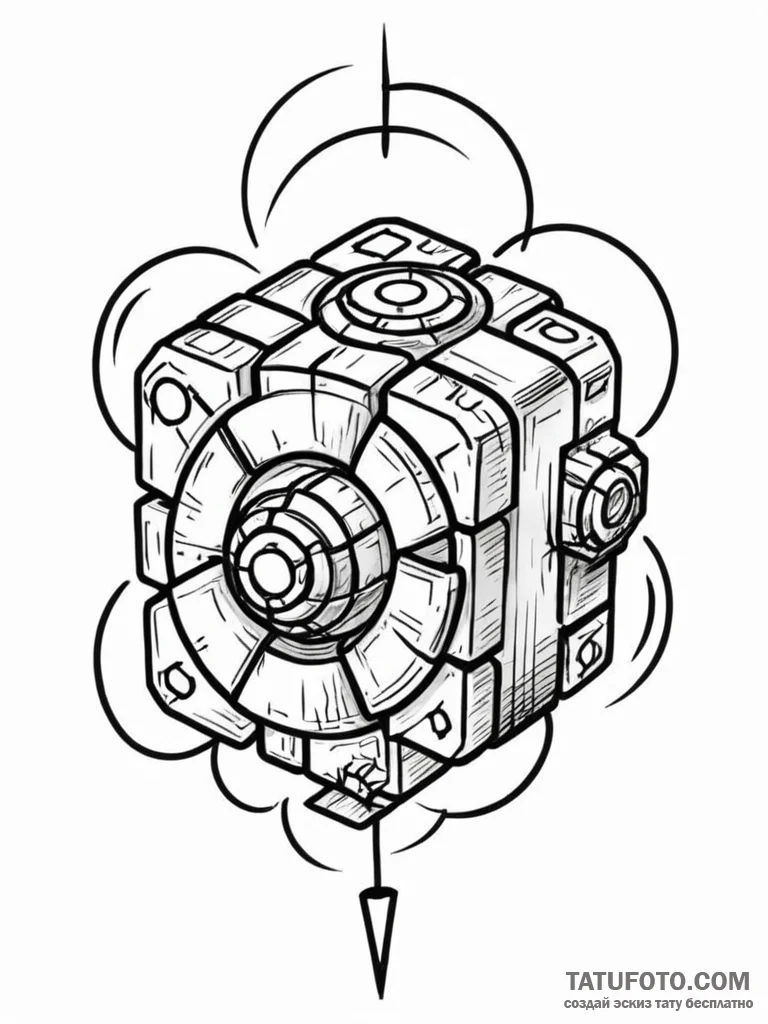 Companion cube (from portal) - эскиз тату (№1751954135_0, 08.07.2025 05:55) — Tatufoto.com