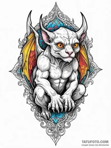 Gargoyle on a ledge (is there, but can be a c... - эскиз тату (№1751954637_0, 08.07.2025 06:03) — Tatufoto.com