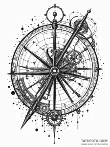 Sextant used to navigate by constellations of... - эскиз тату (№1751954974_0, 08.07.2025 06:09) — Tatufoto.com