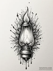 Oil lamp dripping spectral light, concept art... - эскиз тату (№1751955310_0, 08.07.2025 06:15) — Tatufoto.com
