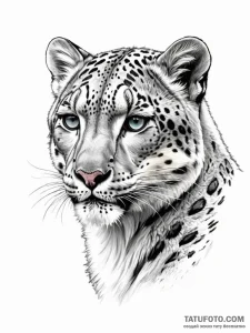 Snow leopard - эскиз тату (№1751955646_0, 08.07.2025 06:20) — Tatufoto.com