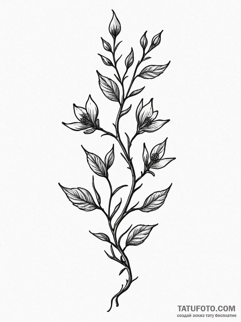 Dark seed sprouting black vines, tattoo drawi... - эскиз тату (№1751956150_0, 08.07.2025 06:29) — Tatufoto.com