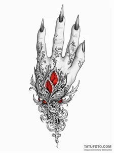 Void talon gripping ancient relic, tattoo lin... - эскиз тату (№1751956742_0, 08.07.2025 06:39) — Tatufoto.com