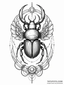 Scarab, concept art for tattoo, fine lines, d... - эскиз тату (№1751957079_0, 08.07.2025 06:44) — Tatufoto.com