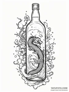 Single malt scotch bottle, classic label, art... - эскиз тату (№1751957248_0, 08.07.2025 06:47) — Tatufoto.com