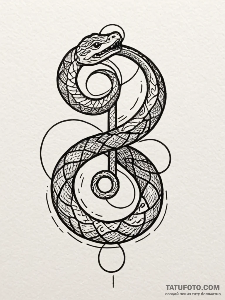 Infinity symbol made of a serpent eating its... - эскиз тату (№1751957671_0, 08.07.2025 06:54) — Tatufoto.com