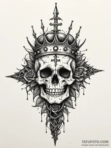 Necrotic relic crowned with thorns, tattoo sk... - эскиз тату (№1751958346_0, 08.07.2025 07:05) — Tatufoto.com