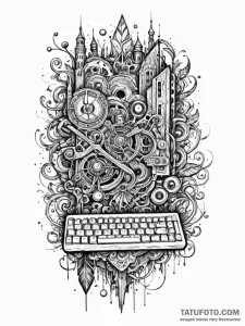 Escape key from a keyboard, isolated, concept... - эскиз тату (№1751958430_0, 08.07.2025 07:07) — Tatufoto.com