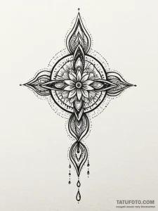 A single raindrop creating ripples, tattoo fl... - эскиз тату (№1751958514_0, 08.07.2025 07:08) — Tatufoto.com