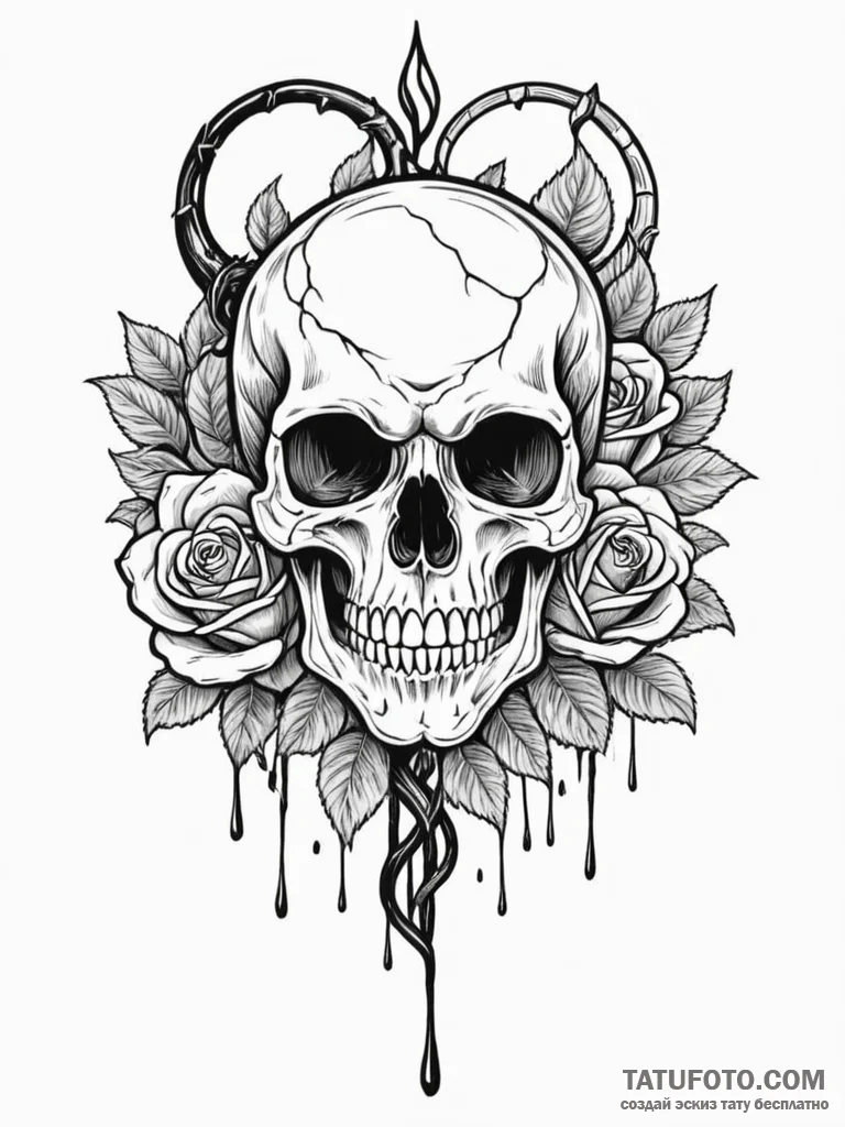 Broken fangs dripping venom, concept art for... - эскиз тату (№1751958850_0, 08.07.2025 07:14) — Tatufoto.com