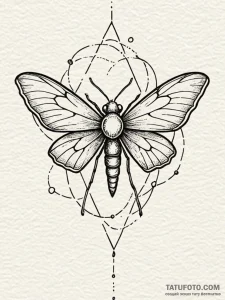 Atomic moth in shattered space, tattoo line a... - эскиз тату (№1751958934_0, 08.07.2025 07:15) — Tatufoto.com