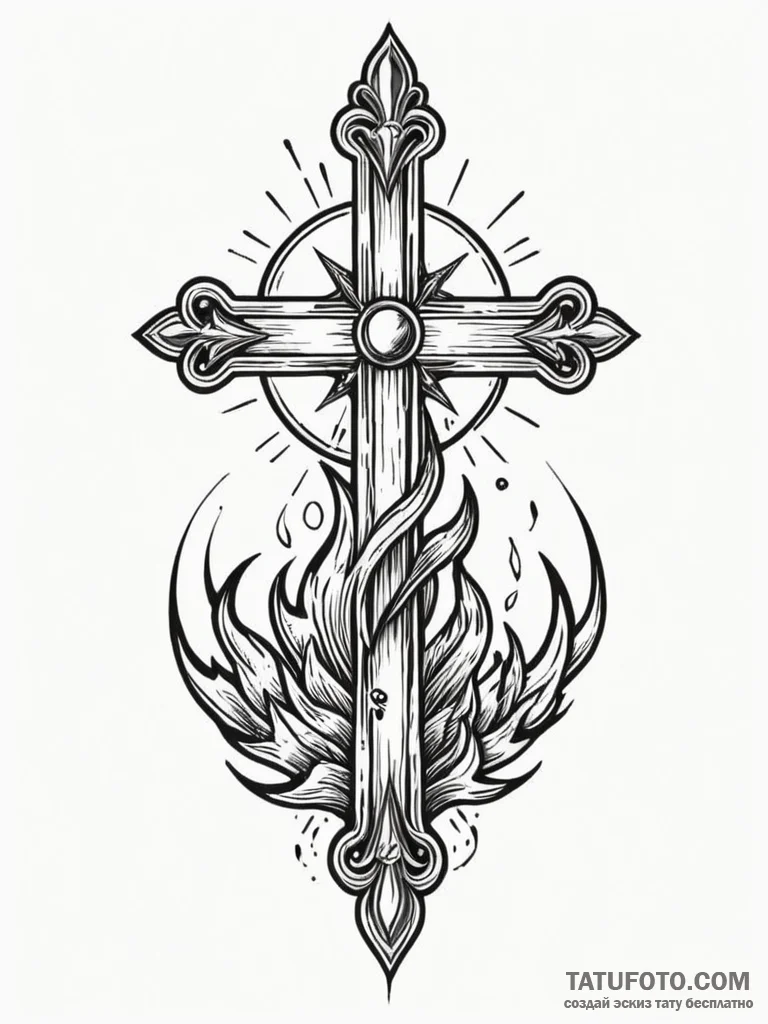 A powerful blazing bonfire, warmth,, tattoo l... - эскиз тату (№1751959102_0, 08.07.2025 07:18) — Tatufoto.com