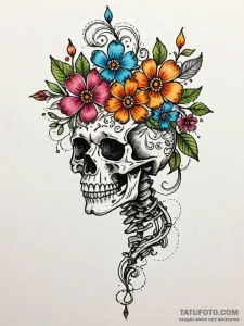 Tattoo machine held in a skeletal hand, drawi... - эскиз тату (№1751960072_0, 08.07.2025 07:34) — Tatufoto.com