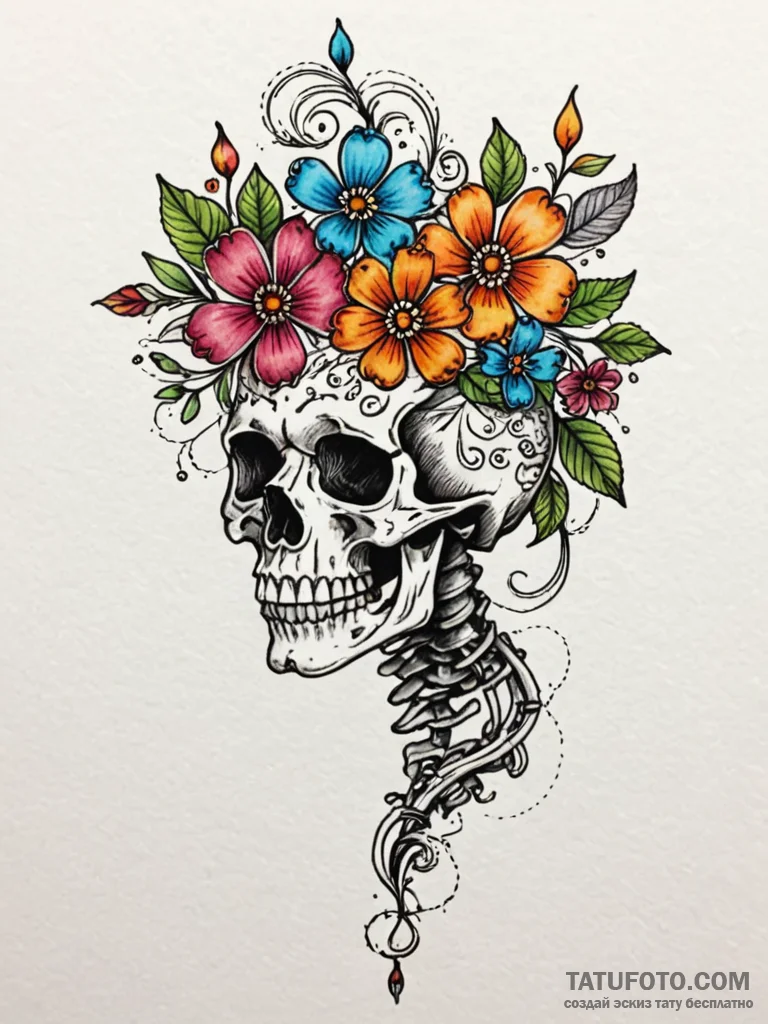Tattoo machine held in a skeletal hand, drawi... - эскиз тату (№1751960072_0, 08.07.2025 07:34) — Tatufoto.com