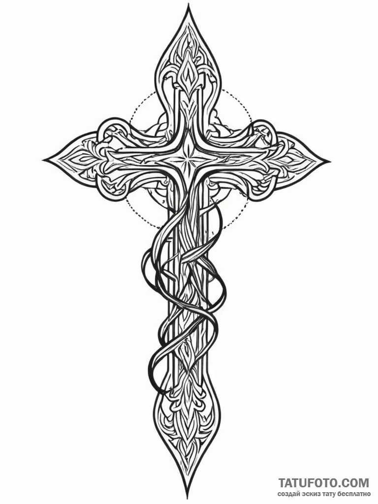 Ethereal roots entwining blade, tattoo drawin... - эскиз тату (№1751961754_0, 08.07.2025 08:02) — Tatufoto.com