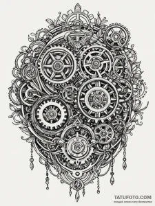 Watch movement, with its balance wheel, jewel... - эскиз тату (№1751962175_0, 08.07.2025 08:09) — Tatufoto.com