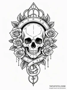 Emerald key in spectral gate, tattoo sketch d... - эскиз тату (№1751963353_0, 08.07.2025 08:29) — Tatufoto.com