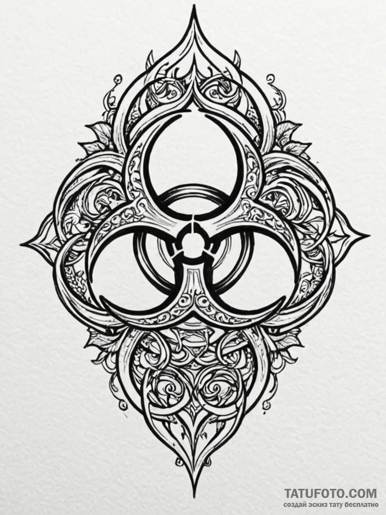 The biohazard symbol, concept art for tattoo,... - эскиз тату (№1751963437_0, 08.07.2025 08:30) — Tatufoto.com