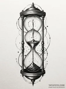 Hourglass nebula, tattoo line art, on a clean... - эскиз тату (№1751963857_0, 08.07.2025 08:37) — Tatufoto.com